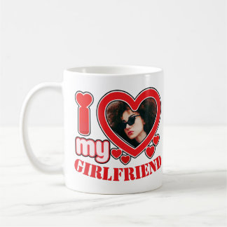 I Love My Girlfriend Personalised Photo Text Coffee Mug