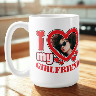 I Love My Girlfriend Personalised Photo Text Coffee Mug