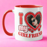 I Love My Girlfriend Personalised Photo Text Mug<br><div class="desc">I Love My Girlfriend Personalised Photo and Text</div>