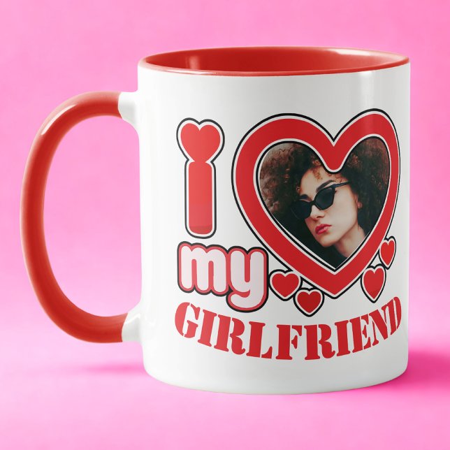 I Love My Girlfriend Personalised Photo Text Mug (Creator Uploaded)