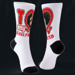 I Love My Girlfriend Personalised Photo Text Socks<br><div class="desc">I Love My Girlfriend Personalised Photo and Text</div>