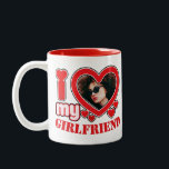 I Love My Girlfriend Personalised Photo Text Two-Tone Coffee Mug<br><div class="desc">I Love My Girlfriend Personalised Photo and Text</div>