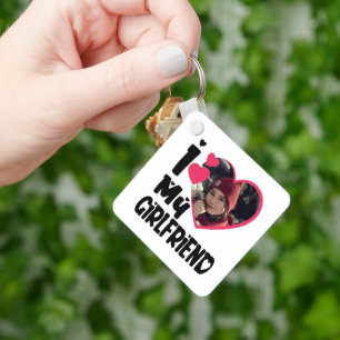 I Love My Girlfriend Personalized Photo  Key Ring