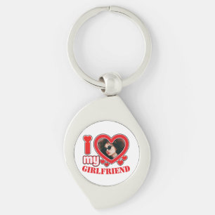 I Love My Girlfriend Personalized Photo Text Key Ring