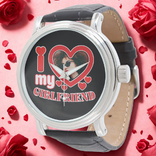I Love My Girlfriend Personalized Watch