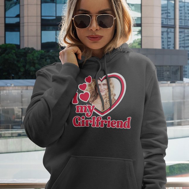 I Love My Girlfriend Photo Black Hoodie (Creator Uploaded)