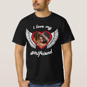 I Love My Girlfriend Photo Black T-Shirt