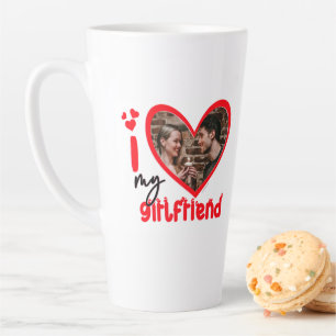 I Love My Girlfriend Photo Gift Latte Mug