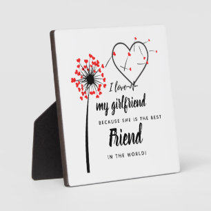 I Love My Girlfriend PHOTO Gift Personalised Heart Plaque