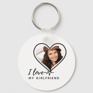 I LOVE MY GIRLFRIEND  Photo Gift Personalised Key Ring