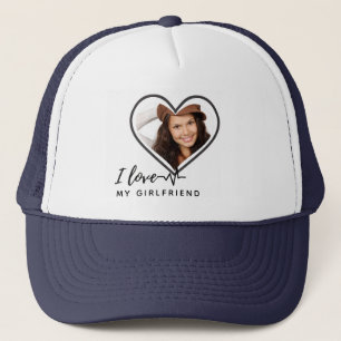 I LOVE MY GIRLFRIEND Photo Gift Personalised Trucker Hat