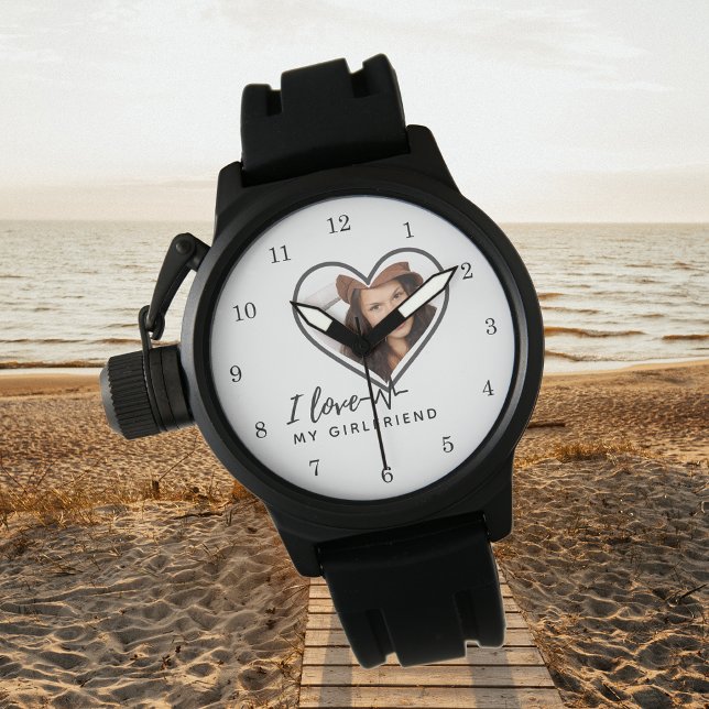 I LOVE MY GIRLFRIEND  Photo Gift Personalized Watch (Creator Uploaded)