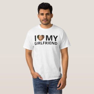 I Love My Girlfriend Photo Heart Funny T-Shirt