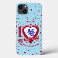 I Love My Girlfriend Photo Red Hearts Blue Horizon