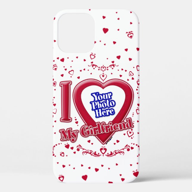 I Love My Girlfriend Photo Red Hearts Case-Mate iPhone Case (Back)