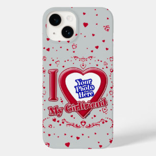 I Love My Girlfriend Photo Red Hearts Grey Case-Mate iPhone 14 Case