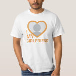 I Love My Girlfriend Photo T-Shirt<br><div class="desc">Create your own Tangerine I Love My Girlfriend more than ever Photo Text T-Shirt with this modern and funny shirt template featuring a cool slab serif font and girlfriend photo into a huge orange heart. Add your own photo, your name or any personalised text. Make your own unique gift for...</div>