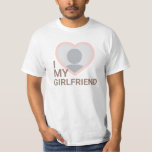I Love My Girlfriend Photo T-Shirt<br><div class="desc">Create your own feminine and super cute I Love My Girlfriend more than ever Photo Text T-Shirt with this modern and funny girly blush pink and rosewood light brown shirt template featuring a cool sans serif font and girlfriend photo into a huge red heart. Add your own photo, your name...</div>