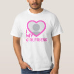I Love My Girlfriend Photo T-Shirt<br><div class="desc">Create your own fuchsia pink I Love My Girlfriend Photo Text T-Shirt with this modern and funny shirt template featuring a cool modern sans serif font and girlfriend photo into a huge red heart. Add your own photo, your name or any personalised text. You can easily change the word "girlfriend"...</div>