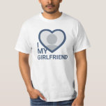 I Love My Girlfriend Photo T-Shirt<br><div class="desc">Create your own navy blue simple and clean I Love My Girlfriend more than ever Photo Text T-Shirt with this modern and bold shirt template featuring a cool sans serif font and girlfriend photo into a huge black heart. Add your own photo, your name or any personalised text. Make your...</div>