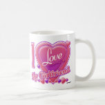 I Love My Girlfriend pink/purple - hearts Coffee Mug<br><div class="desc">I Love My Girlfriend pink/purple - hearts</div>