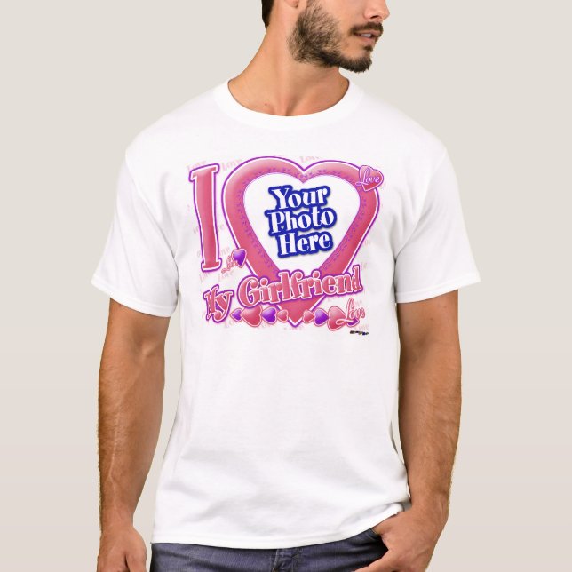 I Love My Girlfriend pink/purple - photo T-Shirt (Front)