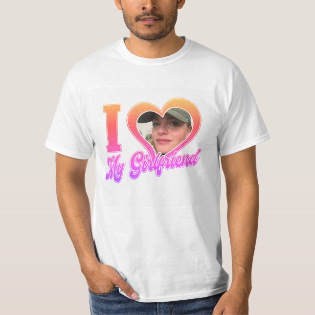 I Love My Girlfriend Rainbow Personalised Shirt (Front)