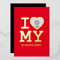I Love My Girlfriend Red Gold Photo