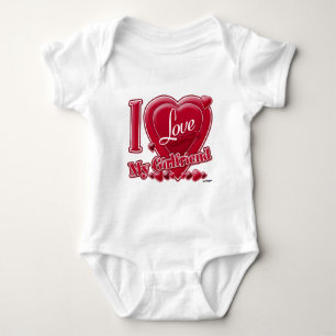 I Love My Girlfriend red - heart Baby Bodysuit