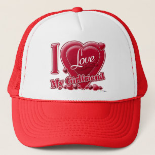 I Love My Girlfriend red - heart Trucker Hat