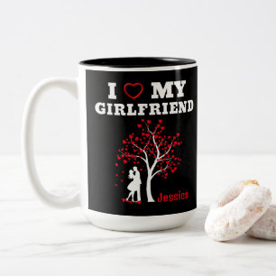 I Love my Girlfriend Two-Tone Coffee Mug