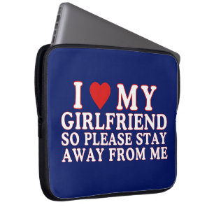 I Love My Girlfriend Valentine Day Laptop Sleeve