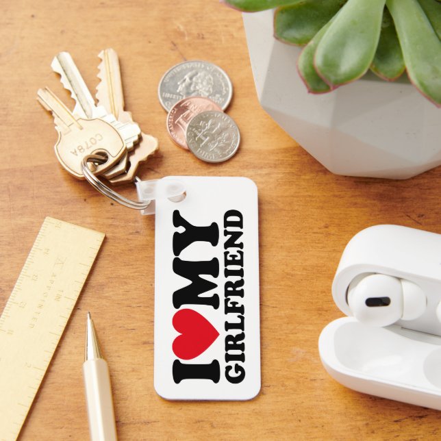 I Love My Girlfriend With Heart  Keychain (Desk)