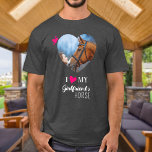 I Love My Girlfriend's Horse Custom Photo T-Shirt<br><div class="desc">Who do you really love? Your girlfriend or her horse! Give the perfect gift to your boyfriend this valentines day with this funny horse lover shirt ! A must have for every horse lover, and equestrian ! A fun twist on I Love My Girlfriend, this shirt quote "I Love My...</div>