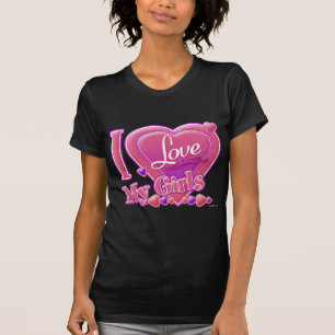 I Love My Girls pink/purple - heart T-Shirt
