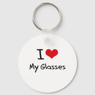 I Love My Glasses Key Ring