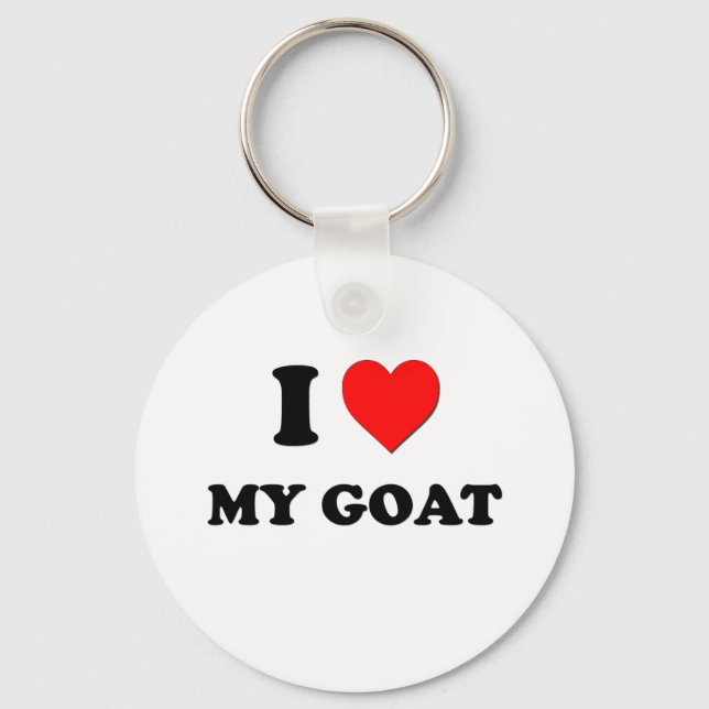 I Love My Goat Key Ring (Front)