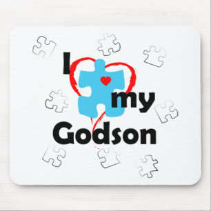 I Love My Godson - Autism Mouse Pad