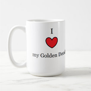I Love My Golden Doodle, Red Heart Coffee Mug