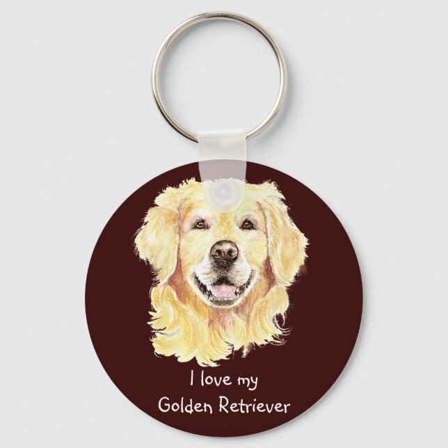 I Love my Golden Retriever, Dog, Pet Key Ring (Front)