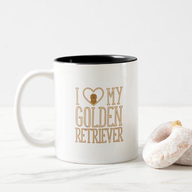 I Love My Golden Retriever Mug (With Donut)