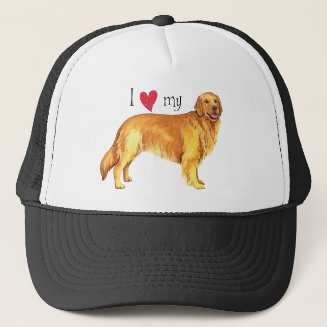 I Love my Golden Retriever Trucker Hat (Front)