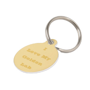I Love My Golden Yellow Lab Pet Tag