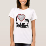 I Love My Goldfish - Red Heart Photo Frame T-Shirt<br><div class="desc">This fun t-shirt will let you show how much you love your Goldfish! The shirt features a fun heart shaped photo drop-in frame where you can upload a photo of your own Goldfish. Animal lovers will fall in love with this fun customisable t-shirt that allows you to upload your own...</div>