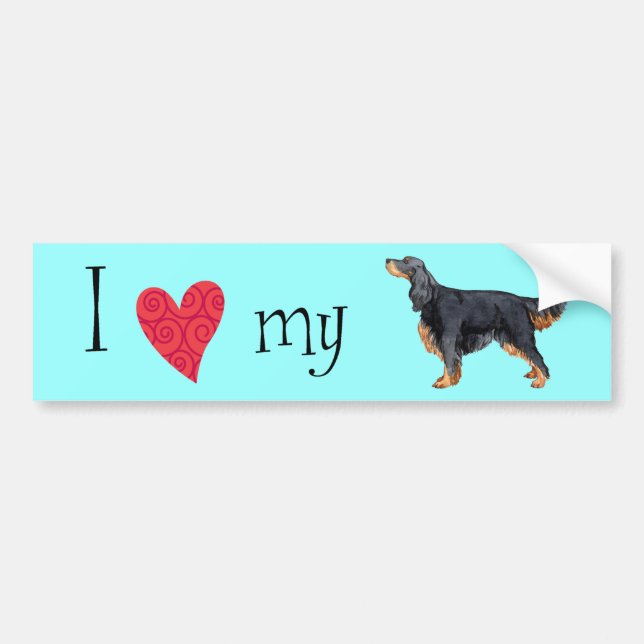 I Love my Gordon Setter Bumper Sticker (Front)