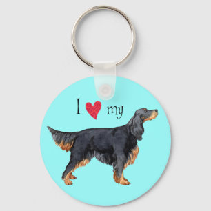 I Love my Gordon Setter Key Ring