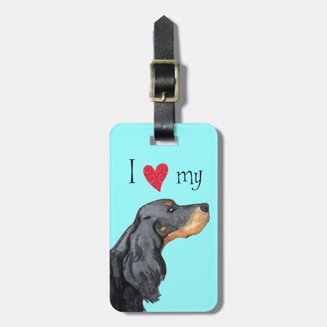 I Love my Gordon Setter Luggage Tag (Front Vertical)