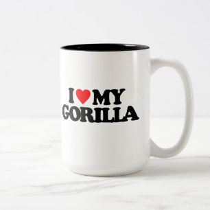 I LOVE MY GORILLA Two-Tone COFFEE MUG