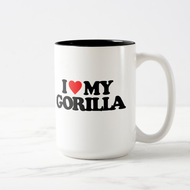 I LOVE MY GORILLA Two-Tone COFFEE MUG (Right)