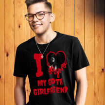 I Love My Goth Girlfriend Dripping Red Heart Photo